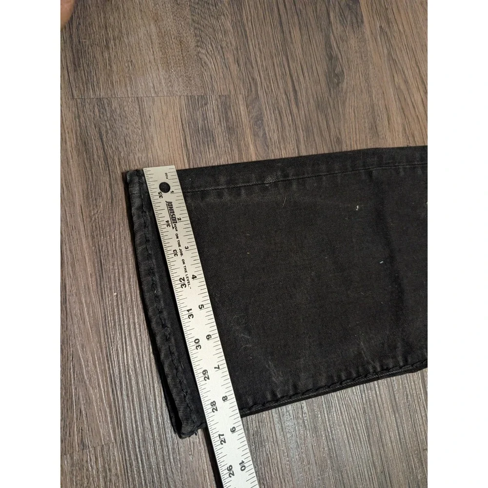 True Religion Ricky Relaxed Straight Black Jeans Mens 36 Flap Pocket Denim